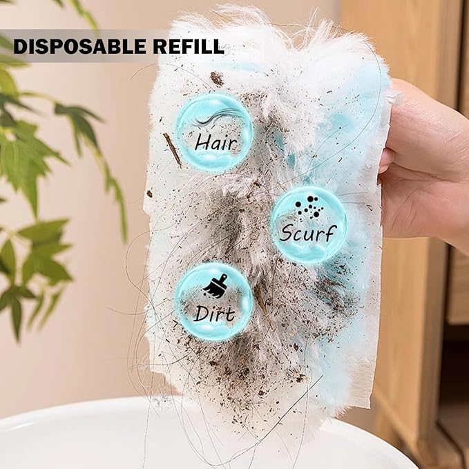 Faliuepe Disposable Dusters Refills 180 Heavy Duty Duster Refills Blue Electrostatic Duster Heads for Cleaning Multi-Surface-20Counts