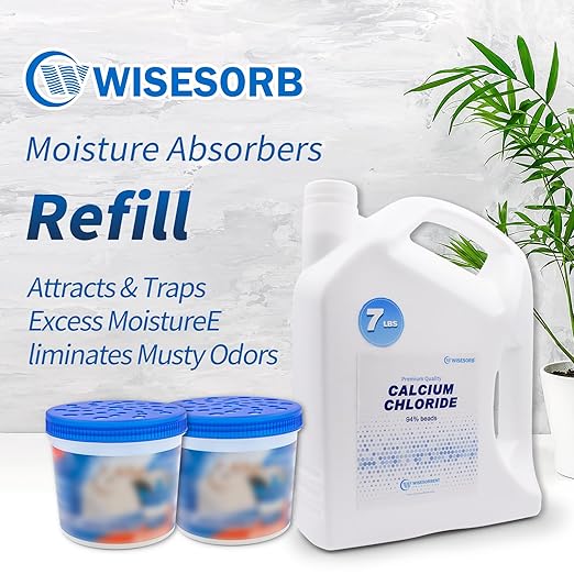 14LBS Calcium Chloride Desiccant, Moisture Absorbers Refill Beads - Fragrance Free, Moisture Absorber Refill