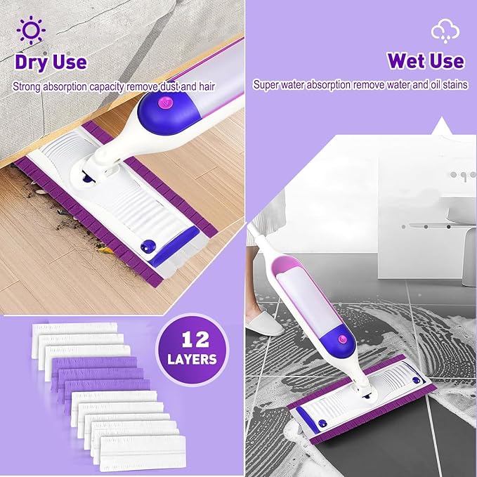 50 Pack Disposable Power Mop Pad Refills for Swiffer Power Mop, Compatible with Swiffer Power Mop Refills, Thickened Multi-Surface Replacements for Swiffer Wet Pads Refill on All Finished Floors.