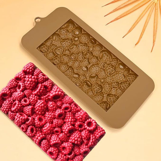mostsom Chocolate Mold 3D Raspberry Silicone Mold for Fondant Candy Gum Paste Polymer Clay Resin Kitchen Baking Sugar Craft Cake Cupcake Decorating Tools (K_ 8.88x4.16x0.48 inch)