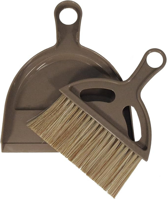 BSMstone Mini Broom and Dustpan Set Hand Broom with Dustpan Portable Housekeeping Cleaning Tools for Desk,Counter,Sofa,Kitchen,Office,Nest (Coffee)