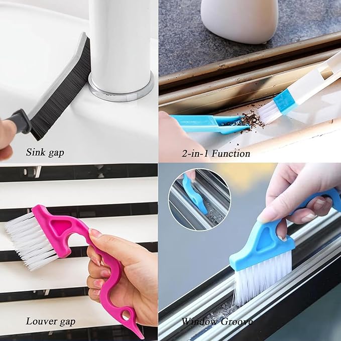 TuTuYa 11PCS Crevice Cleaning Brush, Small Gap Cleaning Brushes Set Ideal for Cleaning Kitchen, Bathroom,Window Grooves, Corners, Sinks, Washbasins, Faucets, Bathtubs, Stove and Tiles