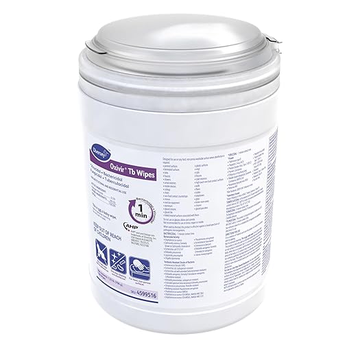 Oxivir Diversey Tb 4599516 Ready-to-Use Disinfectant Cleaning Wipes, Accelerated Hydrogen Peroxide, Unscented, Standard 6x7-Inch Sheets, 160-Wipes, 1-Canister (Pack of 12)
