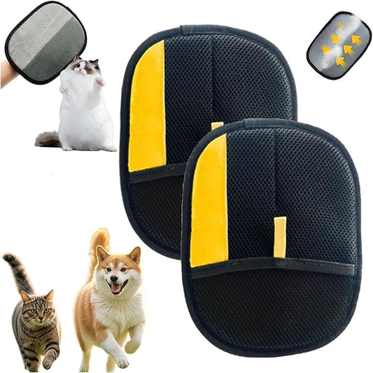 Lobuobi Pet Hair Removal Glove for Cats & Dogs, Electrostatic Gloves Pet Hair, Cat Grooming Gloves for Hairs Removal, for Couch, Clothes, Car, Carpet, Bed, Furniture (2Pcs)