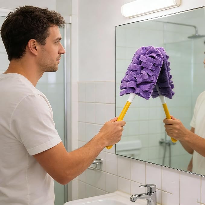 360° Electrostatic Duster Refills — The Sustainable Choice for a Dust-Free Home, Reusable Electrostatic Microfiber Duster Refills, Duster Refills Washable for Hand Duster (red)