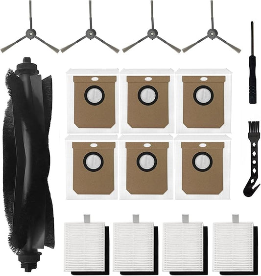 Replacement Part for Eufy L60/ L60 SES/ L50/ L50 SES Robot Vacuum Cleaner,1Rubber Main Brush,4Filters,4Side Brush,6Dust Bag,1Cleaning Brush,1Screwdriver.
