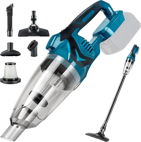 RichFire Cordless Vacuum Cleaner Compatible with Makita Battery,Wireless Handheld Vacuum Cleaner for Home, Boat, Workshop, Pet Hair, Furniture Cleaning(Tool Only No Battery)