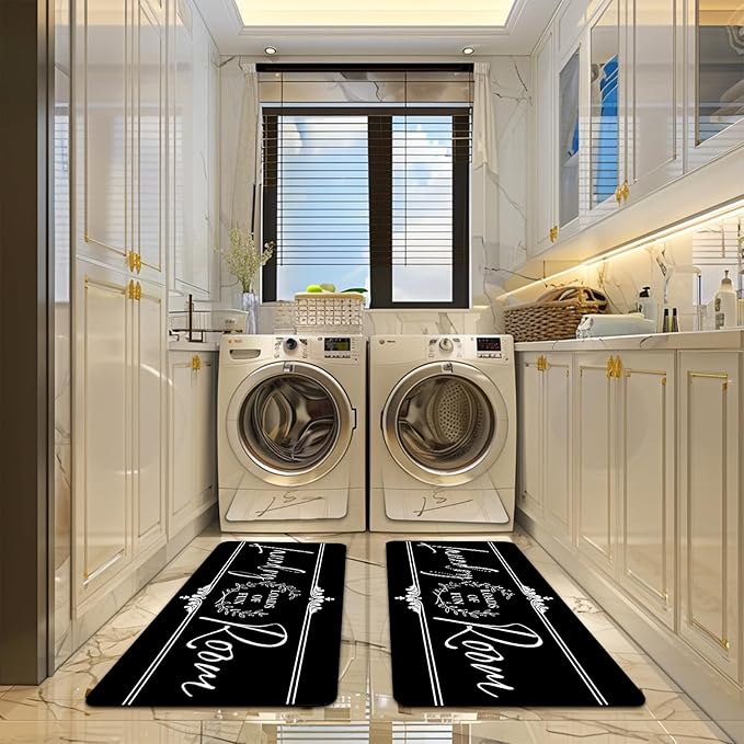 Laundry Room Rug Runner 24"X72" Non Slip Farmhouse Mats Organization and Washable Floor Long Rugs for Laundry Room Accessories Mudroom Kitchen Bathroom Area Rugs Decor