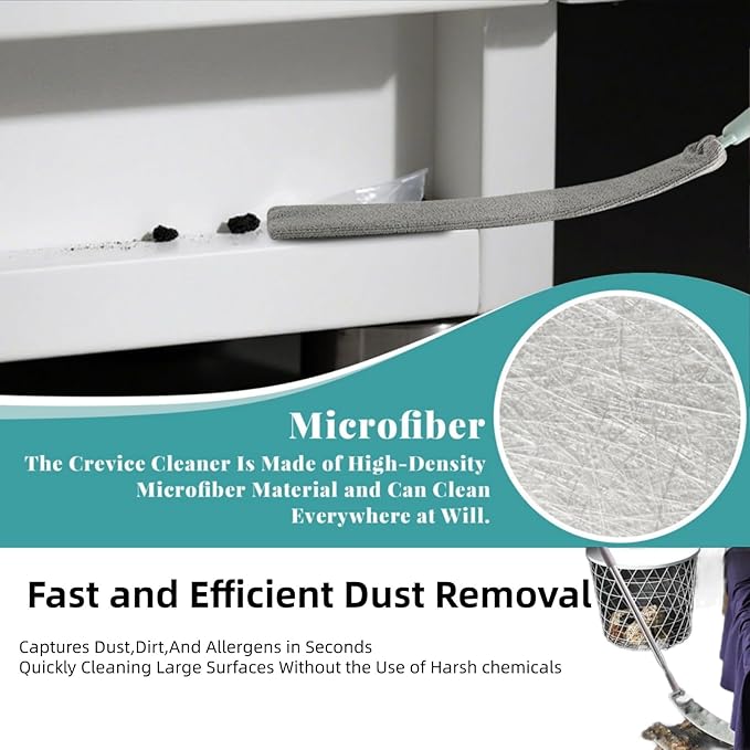 Saker Plus Mop, Retractable Gap Dust Cleaning Artifact, Retractable Gap Dust Cleaner Flat Duster 2 Microfiber Dusting Cloths Long Handle