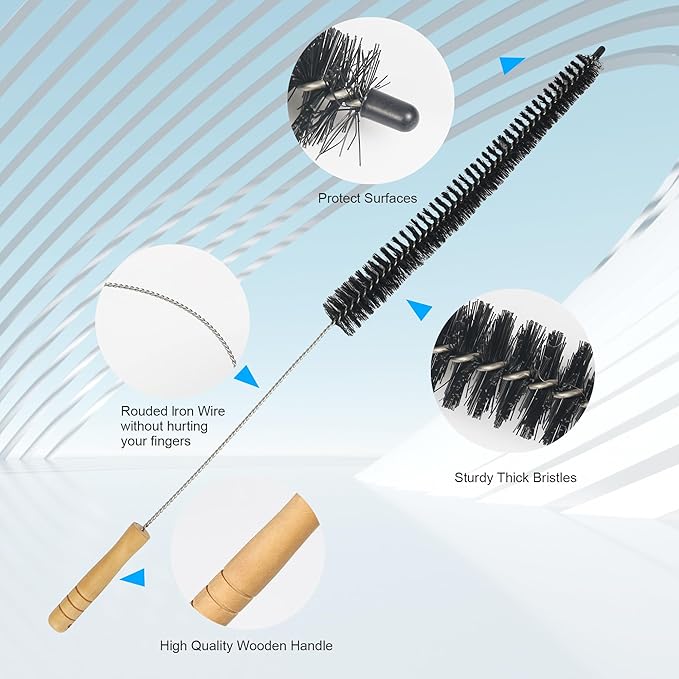 Dryer Vent Cleaner Brush Kit - 15 inch and 27.5 inch Clothes Dryer Lint Vent Trap Cleaning Brush, 380mm and 700mm Flexible Lint Remove for Household Dust Cleaning