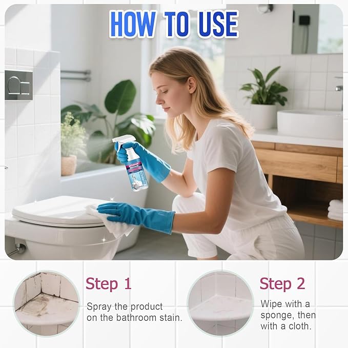 Bathroom Descaler Foam Cleaner, 2025 New Bathroom Descaler, Stubborn Stains Cleaner, All Purpose Bathroom Cleaner Spray for Home Kitchen, 4Floz/120ml (3)