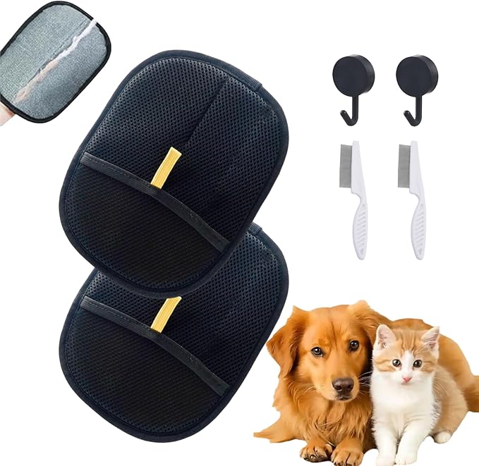OYXYIGOUCL 1 Pcs Pet Hair Remover Electrostatic Gloves，Pet Hair Removal Glove,Electrostatic Pet Hair Remover Gloves for Furniture, Carpet, and Car Seats - Reusable Pet Grooming Tool (1)
