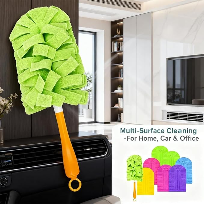 360° Electrostatic Duster Refills — The Sustainable Choice for a Home, Duster Refills Reusable, Duster Refills Washable for Hand Duster, with Microfiber Dusting Heads (1 Handle + 10 Refills)