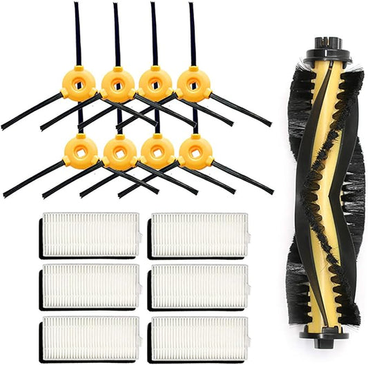 Replacement Parts for Yeedi K600 K700 for Ecovacs Deebot N79 N79s DN622 500 N79w Robotic Vacuum Cleaner Accessories Kit, Includes 1 Main Brushes 6 HEPA Filters 4 Pairs Side Brushes