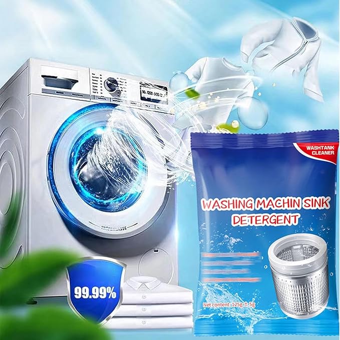 Powerful Stain Remover Washer Tank Cleaner, Washing Machine Deep Cleaner Front Loader Top Load, Heavy Duty Stubborn Stain Cleaner, Household Descaler For Drum, Tub & All Internal Parts (2PC)