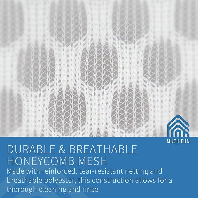 Muchfun 5Pcs Durable Honeycomb Mesh Laundry Bags for Delicates (1 Large, 2 Medium, 2 Small)