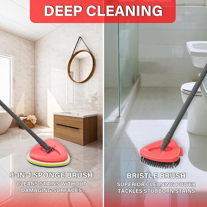 Spin Mop Replacement Head Compatible with O Cedar EasyWring 1 Tank,Scrubber Heads,Scrub Brush Attachment for Bathroom,Kitchen and Various of Hard Floors