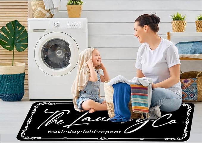 Laundry Room Rug Runner 20"X59" Non Slip Farmhouse Mats Organization and Washable Floor Long Rugs for Laundry Room Accessories Mudroom Kitchen Bathroom Area Rugs Decor