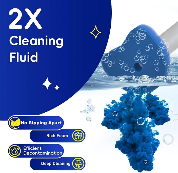 Newlonis® Disposable Toilet Brush Refills, 32 Pcs Cleaning Scrubbers, Not Compatible with Other Brands