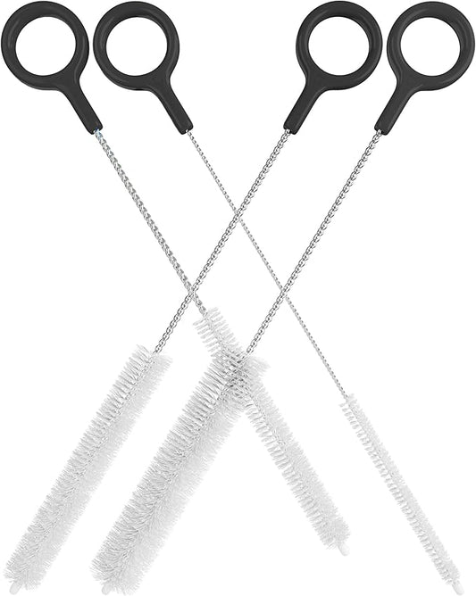 Buenalife Heavy Duty Cleaning Brushes Set of 4 - Extra Long Straw Cleaners for Metal and Plastic Reusable Drinking Straws, to Clean Small Spaces, Sippy Cups, Water Bottles - Sturdy Hard Brush Bristles