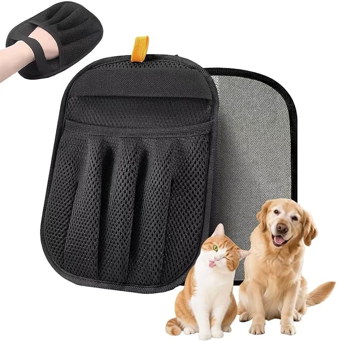 mirkir Newly Upgraded Five-Finger Electrostatic Pet Hair Remover Glove for Cats & Dogs Reusable Pet Hair Remover Tool for Clothing, Couch, Carpet, Furniture, Car Seat 3