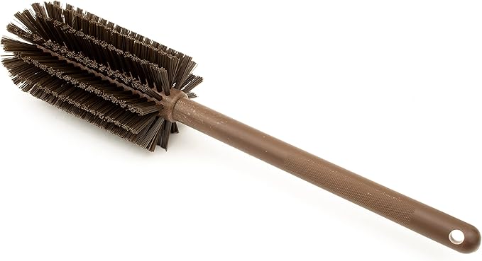SPARTA Large Water Bottle Brush Ideal for Wide-Mouth Jars, Bottles and Tumblers, Dishwashing Tool with Handle for Home and Commercial Kitchens, Plastic, 16 Inches, Brown