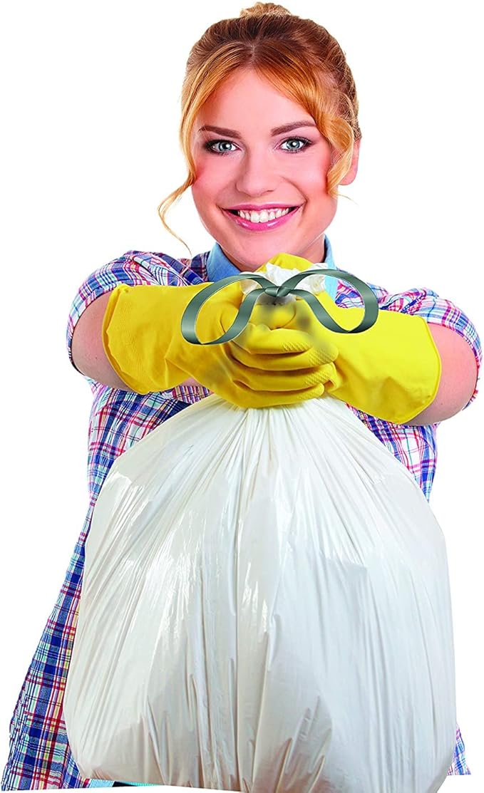 Ultrasac 13 Gallon 1.1 MIL White Drawstring Trash Bags - 19.25" x 28.5" - Pack of 80 - Fits simplehuman H