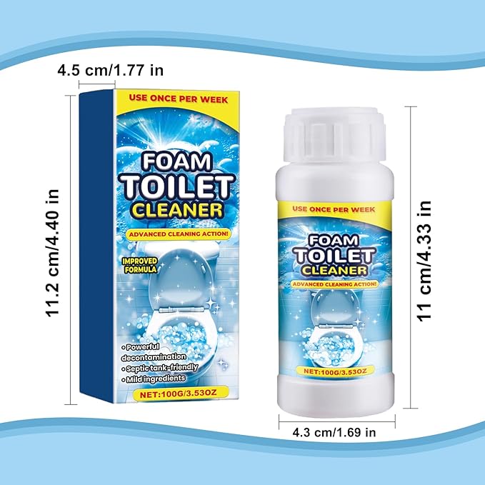 2 PCS Foam Toilet Cleaner, 2025 New Toilet Bowl Cleaner, Powerful Instant Bowl Cleaners for Toilets Squatting Pans