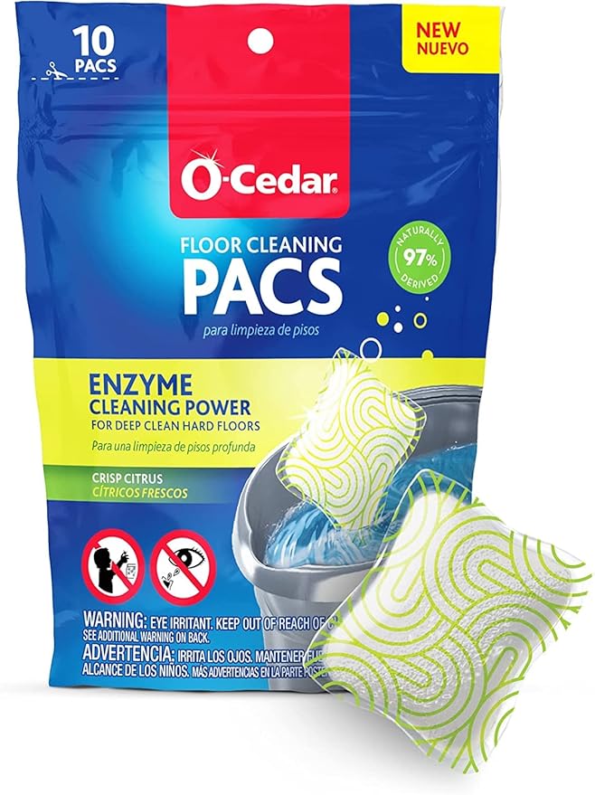 O-Cedar RinseClean Microfiber Spin Mop & Bucket Floor Cleaning System with Citrus Pac (Variety Pack)