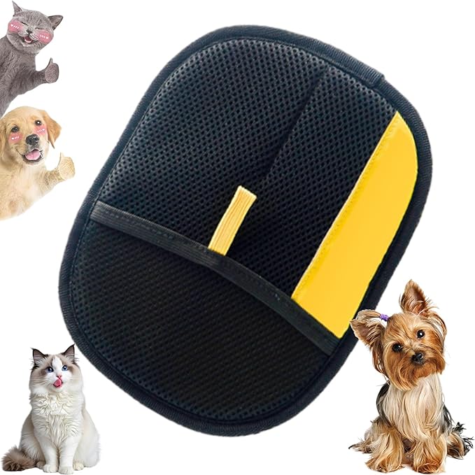 Pawsnheart Pet Hair Removal Glove for Cats & Dogs, Electrostatic Fur Remover Mitt for Furniture Sofa Carpet Car, Reusable Pet Hair Cleaning Glove, Lint Free Dog Cat Hair Cleaner Tool (1 Pcs)