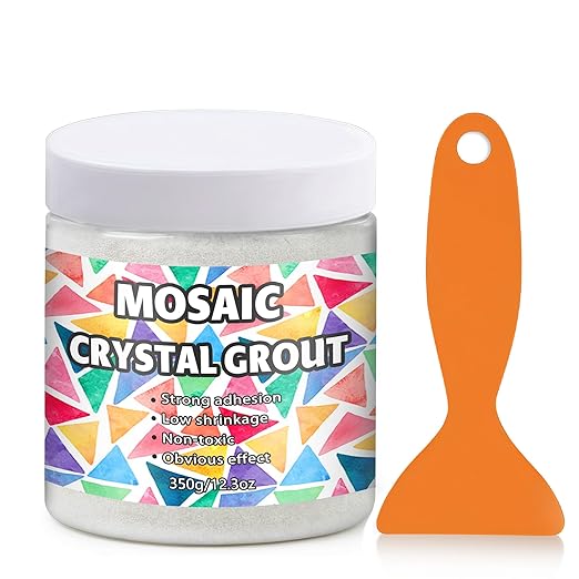 OOTDART Mosaic Crystal Grout, Mosaics Tile Tools, Mosaic Tile Accessories – Essential for Handmade Grouting and Perfect for DIY Craft Projects (Translucent, 17.5oz)