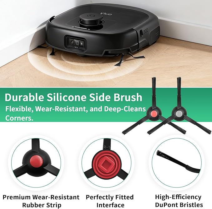 Accessory Kit Compatible with eufy Omni E28 / Omni E25 Robot Vacuum, 23-Pack Replacement Parts with 2 Sets Rolling Brushes, 2 Roller Mops, 4 Filters, 6 Dust Bags, 6 Side Brushes, 1 Cleaning Brush