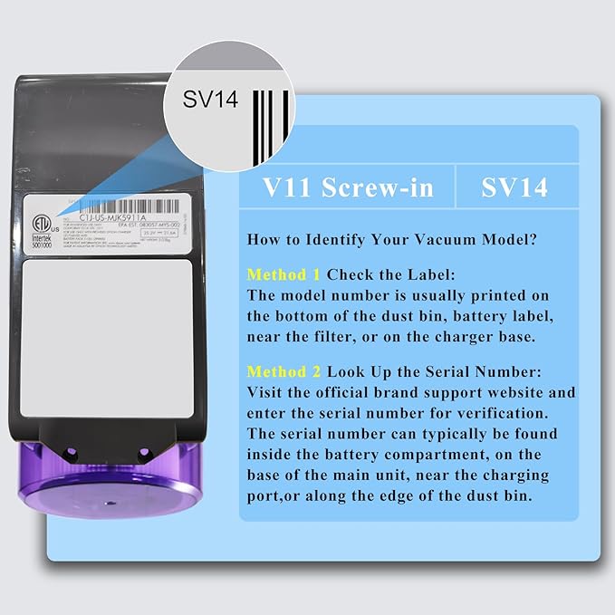 BOTKK Upgraded V11 SV14 Battery Replacement for Dyson V11 Screw-in【Not for Click-in Type】 25.2V 5.0Ah Compatible with Dyson V11 Animal Cordless Vacuum Screw in Type