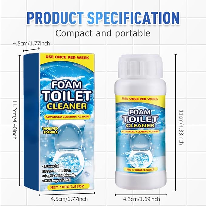 Foam Toilet Cleaner, 2025 New Toilet Bowl Cleaner, Advanced Bathroom Cleaner for Home, Powerful Instant Bowl Cleaners for Toilets Squatting Pans (1)