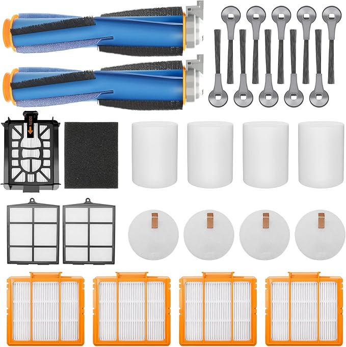 Replacement Parts for Shark AI AV2511AE AV2501S AV2610WA AV2501AE RV2502AE RV2610WA UR2500SR RV2520 AV2510 AI Ultra Robot Vacuum Cleaner Accessories Kits. Main Brush,HEPA Filter,Foam Filter,Side Brush