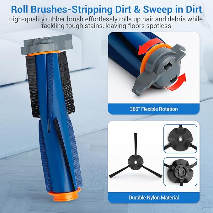 Bluevisk RV2310AE Replacement Parts for Shark RV2310AE AV2310AE RV2320S RV2300S Matrix UR2360S UR2350AE Robot Vacuum Cleaner 1 Brush Roller, 2 HEPA, 2 White Foam, 2 Black Foam, 6 Side Brushes