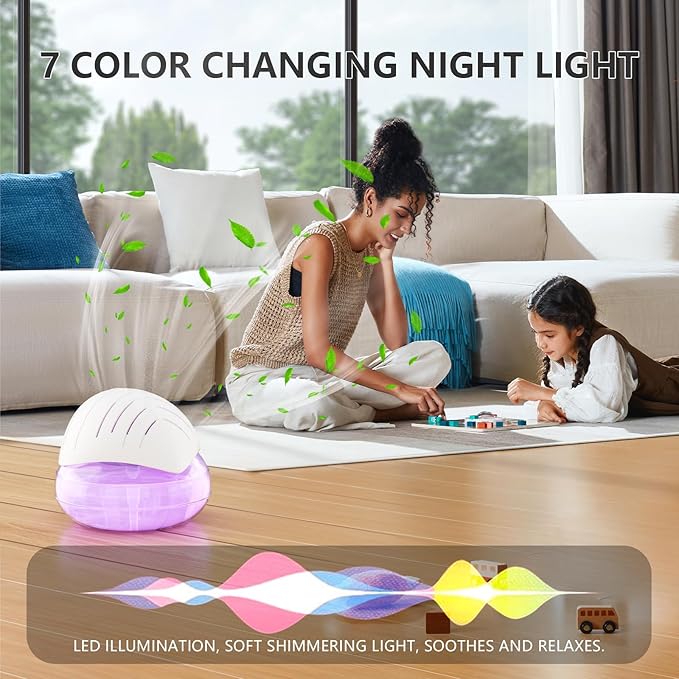 BBMars water air purifiers for home Essential Oil Aroma Diffuser With 7 Color LED Night light Small Air Cleaner For Smoke and Pets Air Revitalizer & Freshener for Home and Office