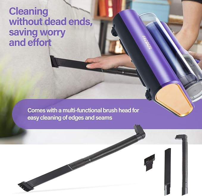 JJZNCLLEN Mattress Vacuum Cleaner uv sanitizing, 16kpa Mattress Vacuum Cleaner Powerful Suction, Handheld Couch Cleaner Machine Deep Cleaner for Bed Cleaning, Sheet, Fabric Sofa Vacuuming