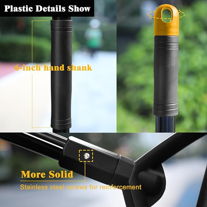 PUTNATRUE Heavy Duty Broom Outdoor Indoor, Upgraded Commercial Angle Brooms, Black Broom for Sweeping House, Restaurant, Kitchen, Garage, Courtyard