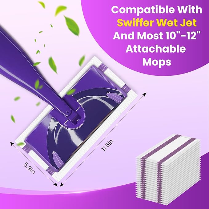 Pure Realm 30 Count, Compatible with Swiffer WetJet Hardwood Floor Cleaner Spray Mop Pad Refill, Bathroom Cleaning Supplies, Hardwood Floor Cleaner, Multi Surface
