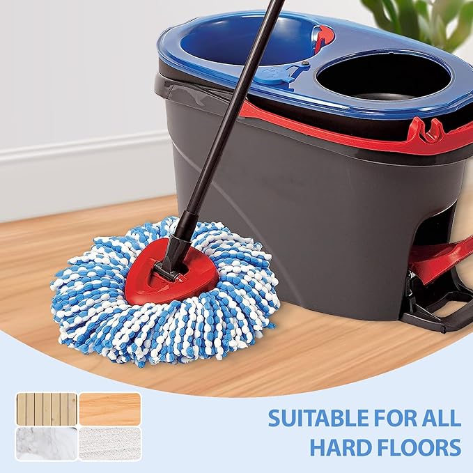 Mop Head Replacement, Microfiber, Easy to Replace, Include 3pcs Mop Replace Heads, 1 Extra Mop Replacement Base
