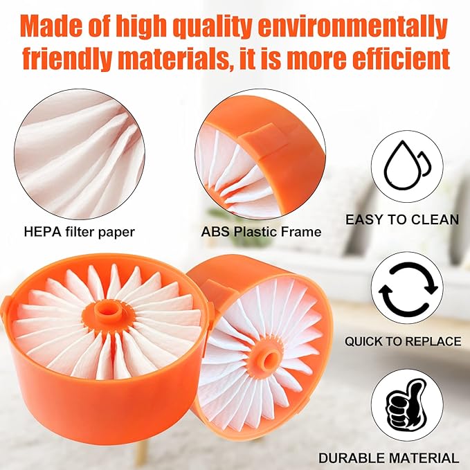 4 Pack Filter Element for BLACK+DECKER POWERSERIES Cordless Stick Vacuum Cleaner BSV2020G, BSV2020P # N665227, Compatible with Craftsman Filters, #N858184