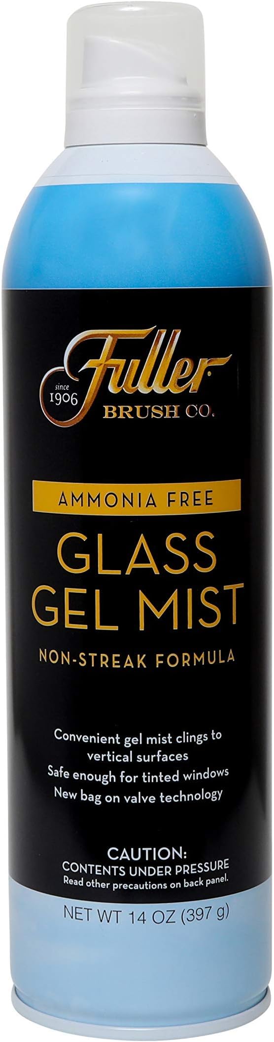 Fuller Brush Glass Gel Mist Spray – 14 oz Glass Cleaner for Windows, Mirrors and Plexiglass – Streak-Free Formula Safe for Tinted & Vertical Surfaces (Pack of 1)