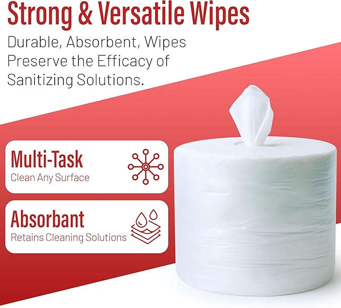 WIPESPLUS Replacement Standard Multi-Task Wipes, Dry Wipes for Home and Business, 600 Count (6 Packs of 100)