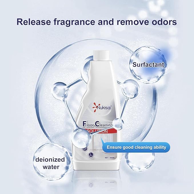 Nukisa Sweet Orange Scent Floor Cleaning Solution Compatible With Roborock Robot Vacuum And Mop Cleaner， Deep Cleans For Multiple Hard Floors, Suitable With All Robot Vacuums With Mopping (1 Bottle)