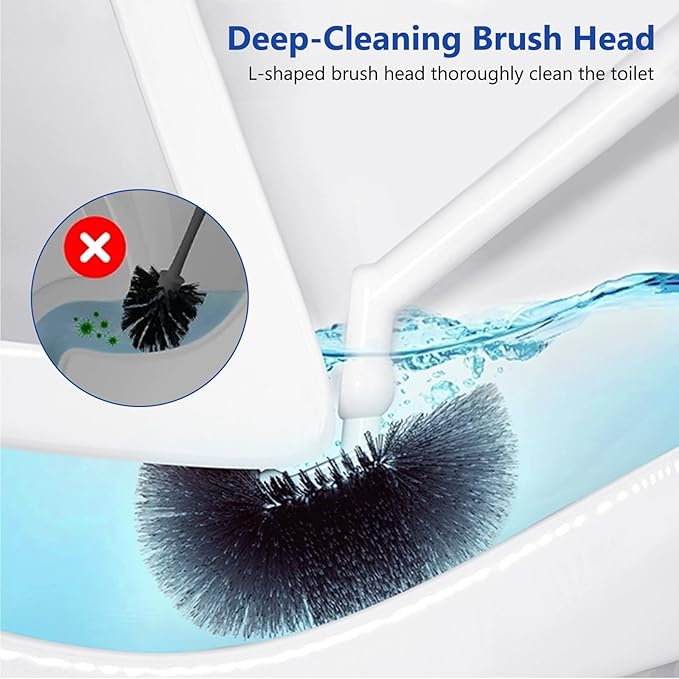 GENERIC Long Handle Toilet Brush Portable Bathroom Cleaning Brush,Assembled,Wall Mounted,No Dead Angle Cleaning,Household Cleaning(Gray)
