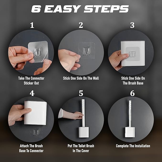 Silicone Toilet Brushes & Holders – Pack of 2 Long Non-Slip Handle, Flexible Bristles for Easy Cleaning – Modern Drip-Free Base, Durable White Bathroom Toilet Brush Set with Holder