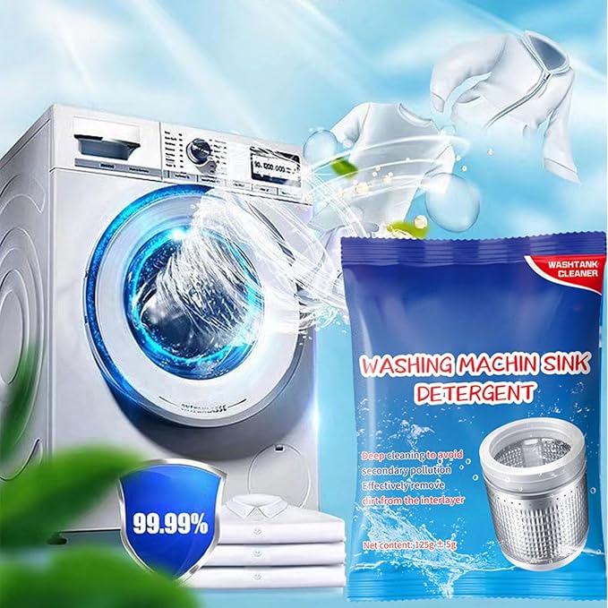 ATHNO Powerful Stain Remover Washer Tank Cleaner,Powder Washing Machine Cleaner,Top Load and Front Load Washers,Descaler for Drum,Tub & All Internal Parts (5PCS)