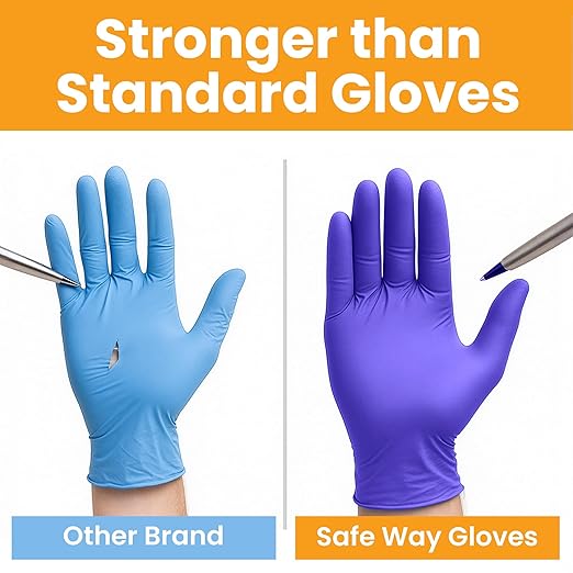 SAFEWAY Nitrile Gloves, 2000 Ct, Large, Powder-Free, Latex-Free, All-Purpose, Professional Disposable Gloves with Textured Fingertips for Medical Use, Food Prep, Cleaning, Tattoo & More