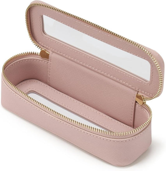Popvibe Clear Makeup Bag Travel Cosmetic Case Transparent Toiletry Bag with Zipper, Portable Make Up Organizer Traveling Compact Car Bag for Essentials